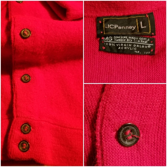 VTG GRUNGE red sweater KURT COBAIN STYLE - Picture 5 of 5